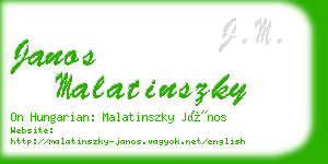 janos malatinszky business card